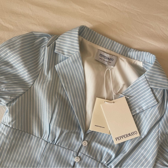 Brand New- Peppermayo Bennett Button Up Top in Blue White Stripe 🦋✨ - Picture 10 of 13